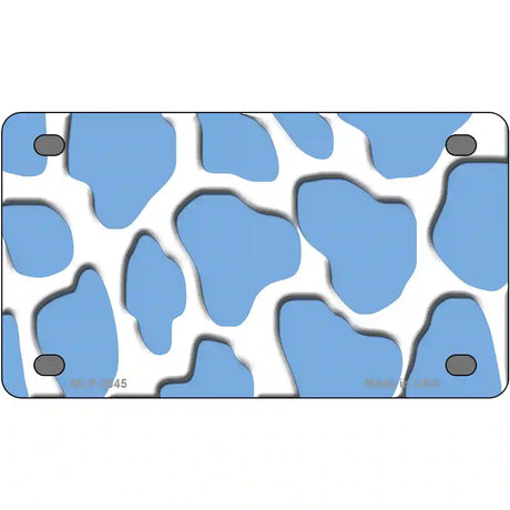 Light Blue White Giraffe Metal Novelty License Plate 4" x 2.2" (MLP)