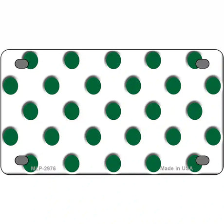 Green White Polka Dot Metal Novelty License Plate 4" x 2.2" (MLP)