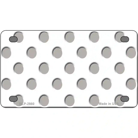 Grey White Polka Dot Metal Novelty License Plate 4" x 2.2" (MLP)