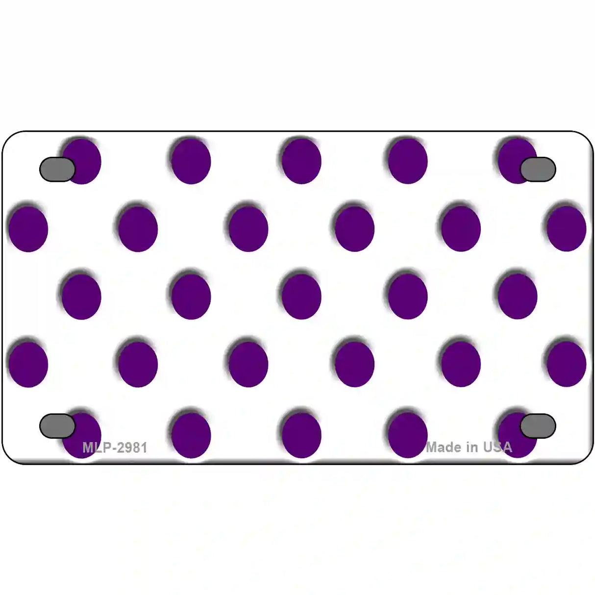 Purple White Polka Dot Metal Novelty License Plate 4" x 2.2" (MLP)