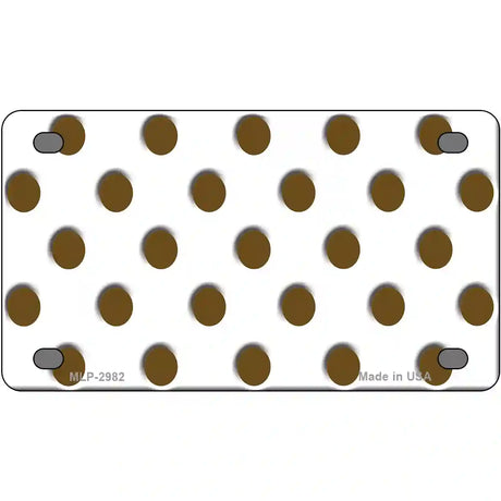 Brown White Polka Dot Metal Novelty License Plate 4" x 2.2" (MLP)