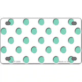 Mint White Polka Dot Metal Novelty License Plate 4" x 2.2" (MLP)