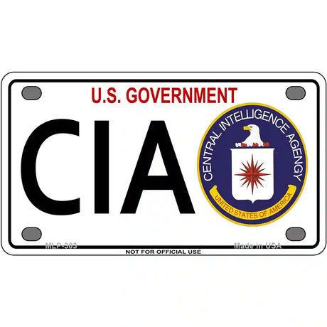 CIA Metal Novelty License Plate 4" x 2.2" (MLP)