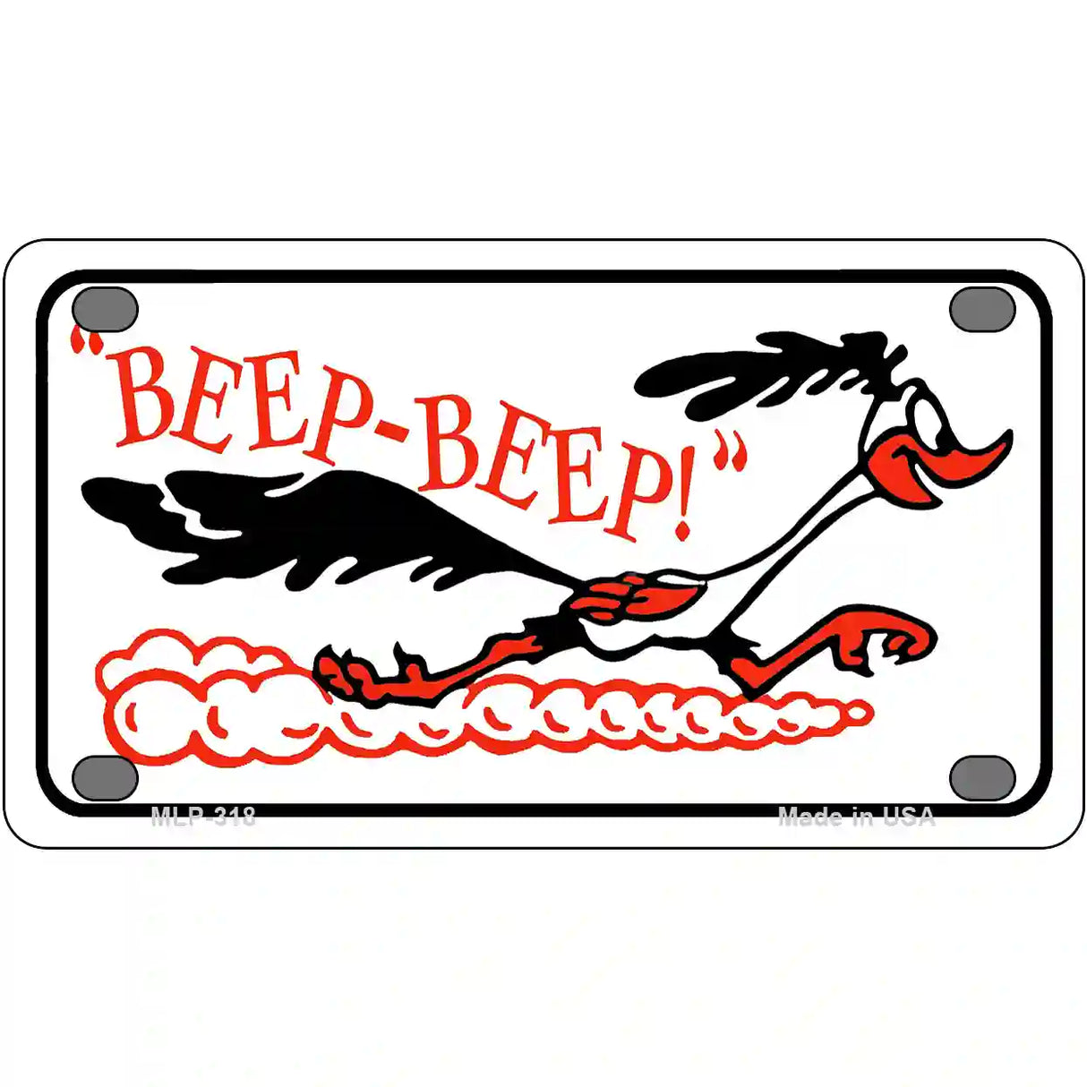 Beep Beep Roadrunner Metal Novelty License Plate 4" x 2.2" (MLP)