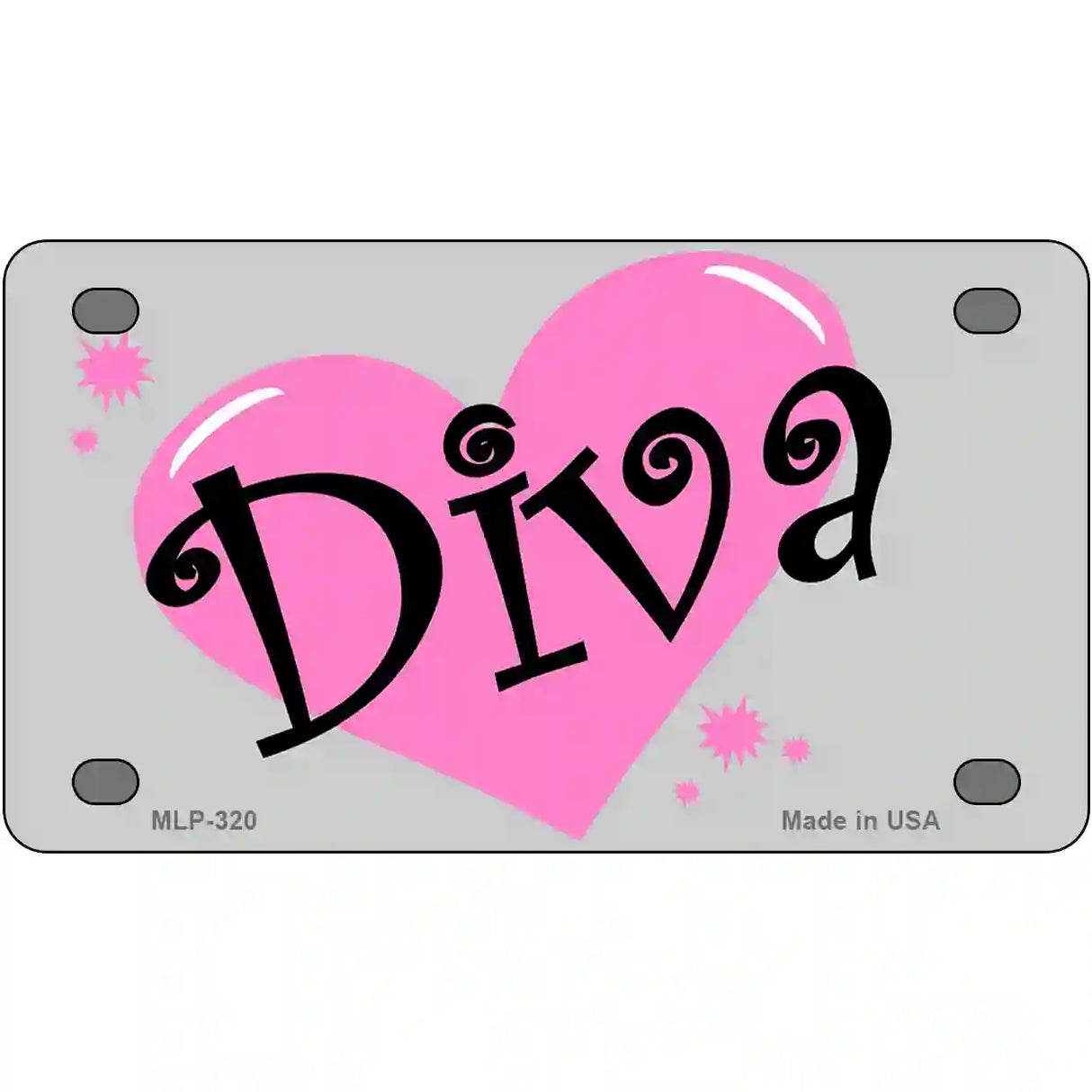 Diva Metal Novelty License Plate 4" x 2.2" (MLP)