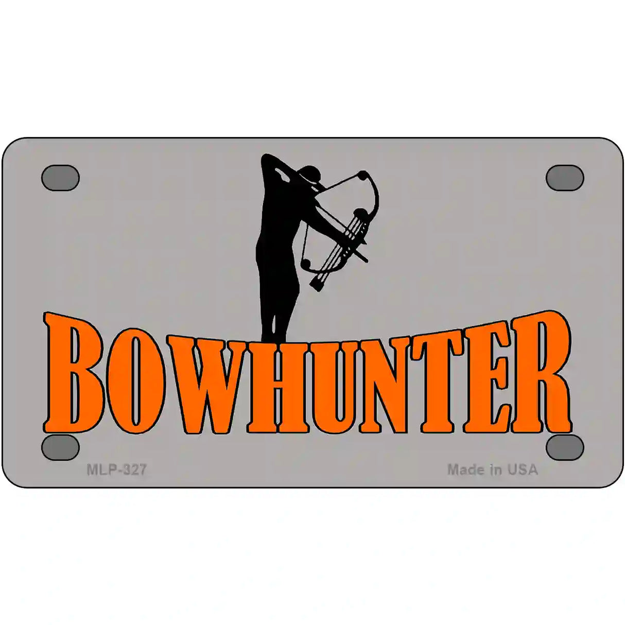 Bow Hunter Metal Novelty License Plate 4" x 2.2" (MLP)