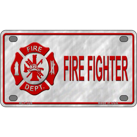 Firefighter Maltese Cross Metal Novelty License Plate 4" x 2.2" (MLP)