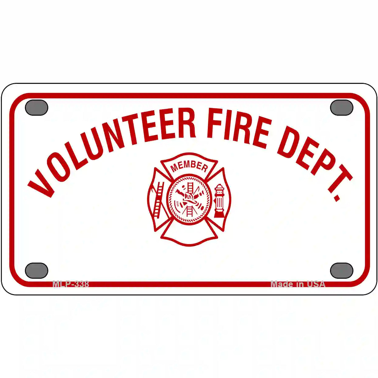 Volunteer Fire Department Metal Novelty License Plate 4" x 2.2" (MLP)