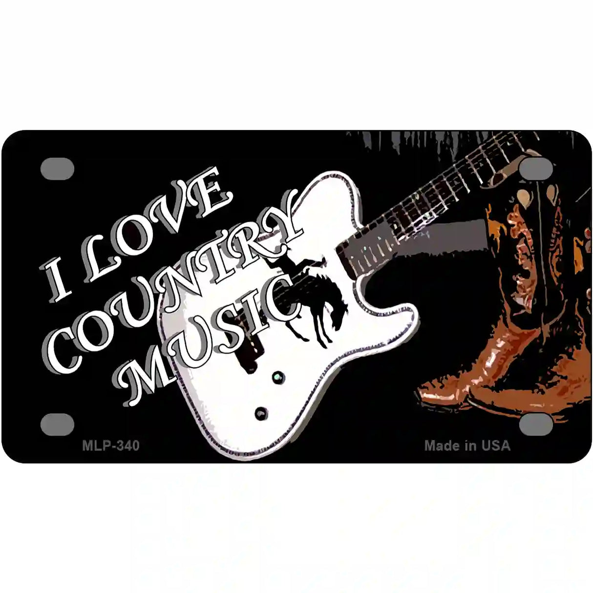 I Love Country Music Metal Novelty License Plate 4" x 2.2" (MLP)