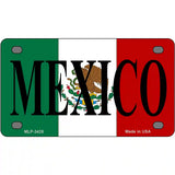 Mexico on Flag Metal Novelty License Plate 4" x 2.2" (MLP)