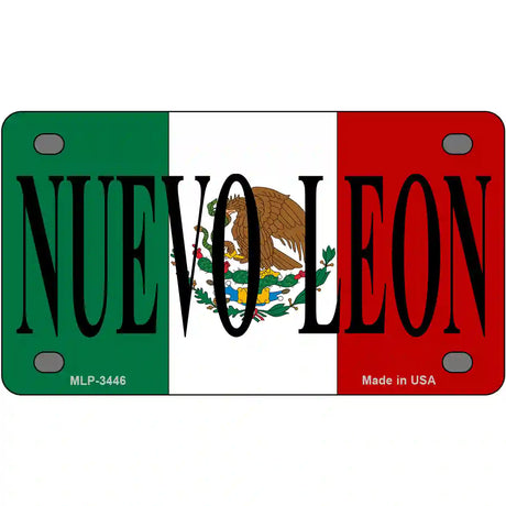 Nuevo Leon on Mexico Flag Metal Novelty License Plate 4" x 2.2" (MLP)