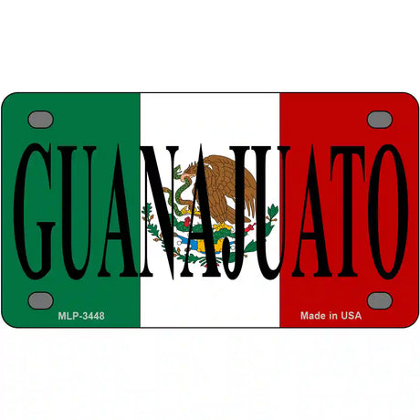 Guanajuato on Mexico Flag Metal Novelty License Plate 4" x 2.2" (MLP)