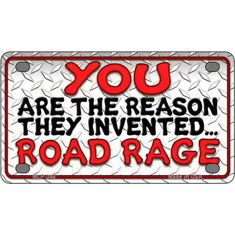 Invented Road Rage Metal Novelty License Plate 4" x 2.2" (MLP)