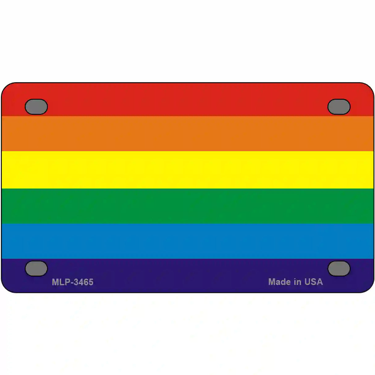 Rainbow Flag Metal Novelty License Plate 4" x 2.2" (MLP)