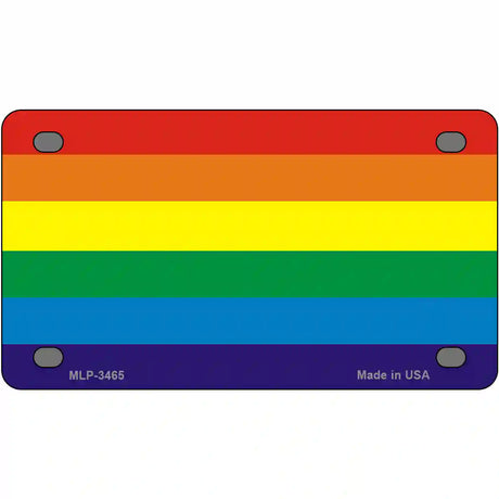 Rainbow Flag Metal Novelty License Plate 4" x 2.2" (MLP)