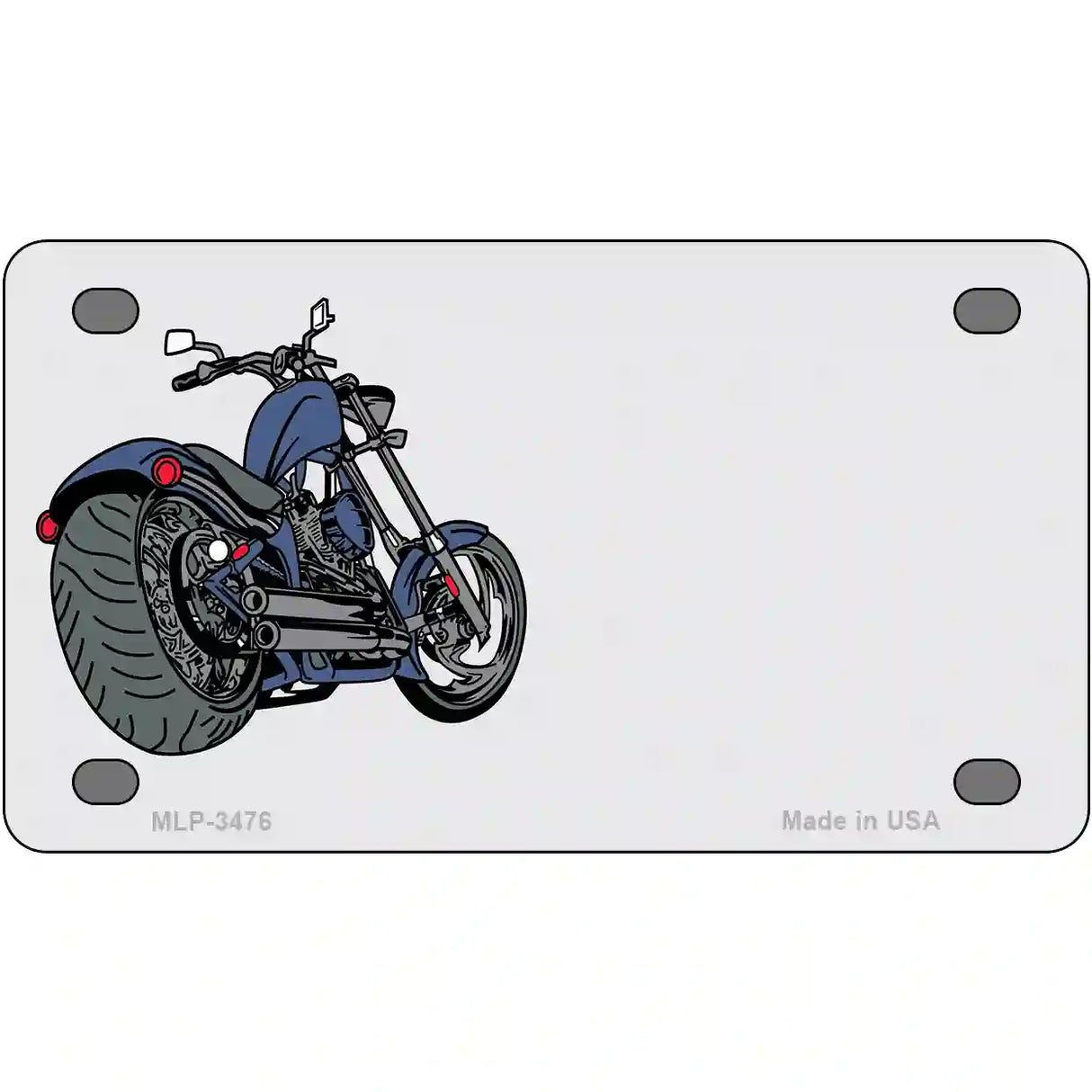 Motorcycle Offset Metal Novelty License Plate 4" x 2.2" (MLP)