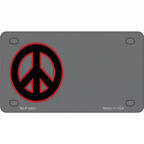 Peace Symbol Offset Metal Novelty License Plate 4" x 2.2" (MLP)