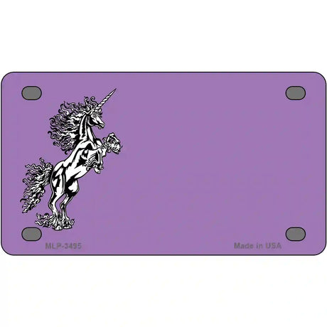 Unicorn Offset Metal Novelty License Plate 4" x 2.2" (MLP)