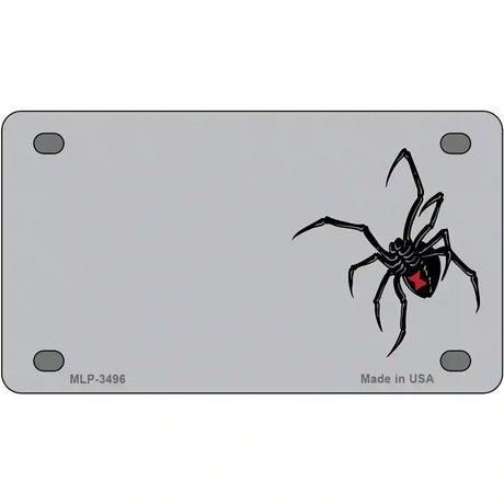 Black Widow Offset Metal Novelty License Plate 4" x 2.2" (MLP)