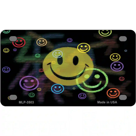 Smiley Metal Novelty License Plate 4" x 2.2" (MLP)