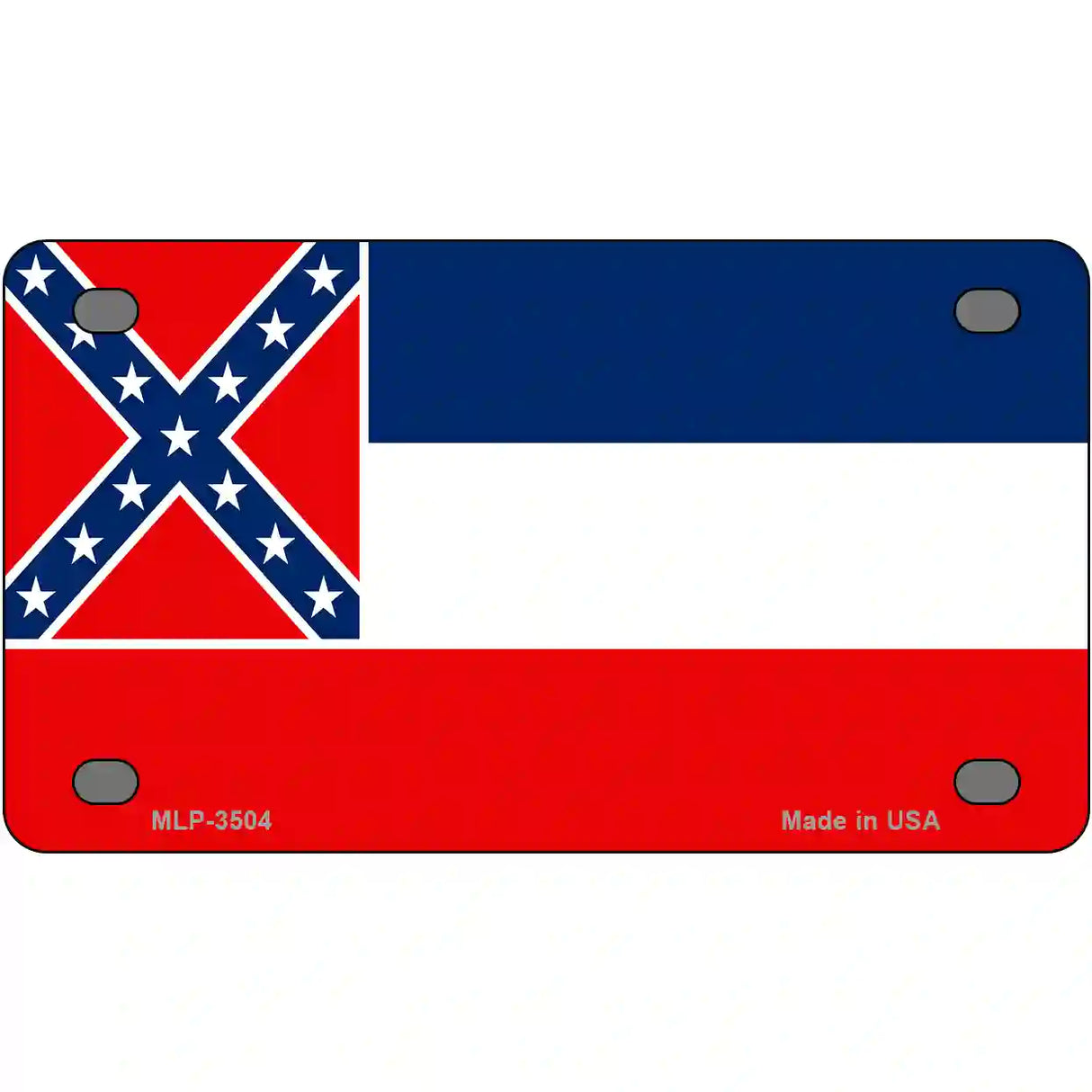 Mississippi Flag Metal Novelty License Plate 4" x 2.2" (MLP)