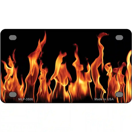 Flames Customizable Metal Novelty License Plate 4" x 2.2" (MLP)