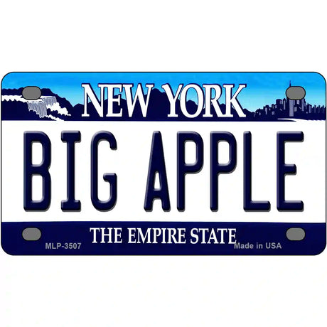 Big Apple New York Novelty Metal License Plate 4" x 2.2" (MLP)