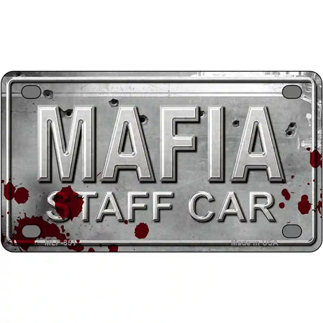 Mafia Staff Car Metal Novelty License Plate 4" x 2.2" (MLP)