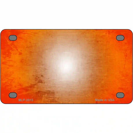 Orange White Fade Scratched License Plate Metal Novelty 4" x 2.2" (MLP)