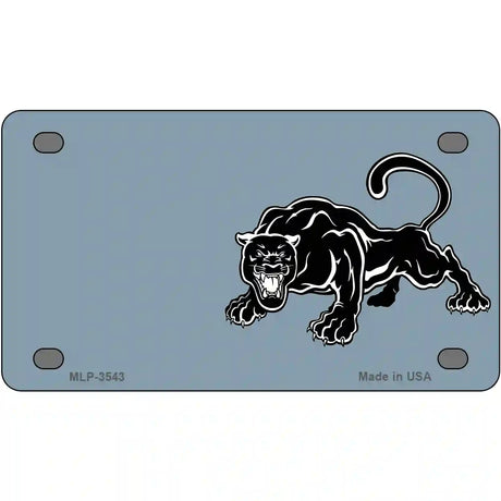 Black Panther Offset Metal Novelty License Plate 4" x 2.2" (MLP)