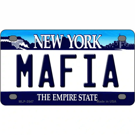 Mafia New York Novelty Metal License Plate 4" x 2.2" (MLP)