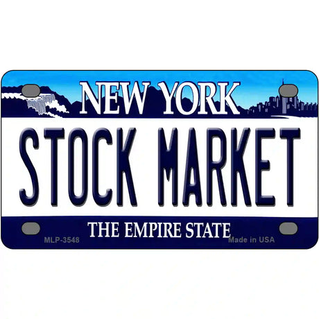 Stock Market New York Novelty Metal License Plate 4" x 2.2" (MLP)