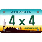 4X4 Arizona Metal Novelty License Plate 4" x 2.2" (MLP)