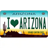 I Love Arizona Novelty Metal Novelty License Plate 4" x 2.2" (MLP)