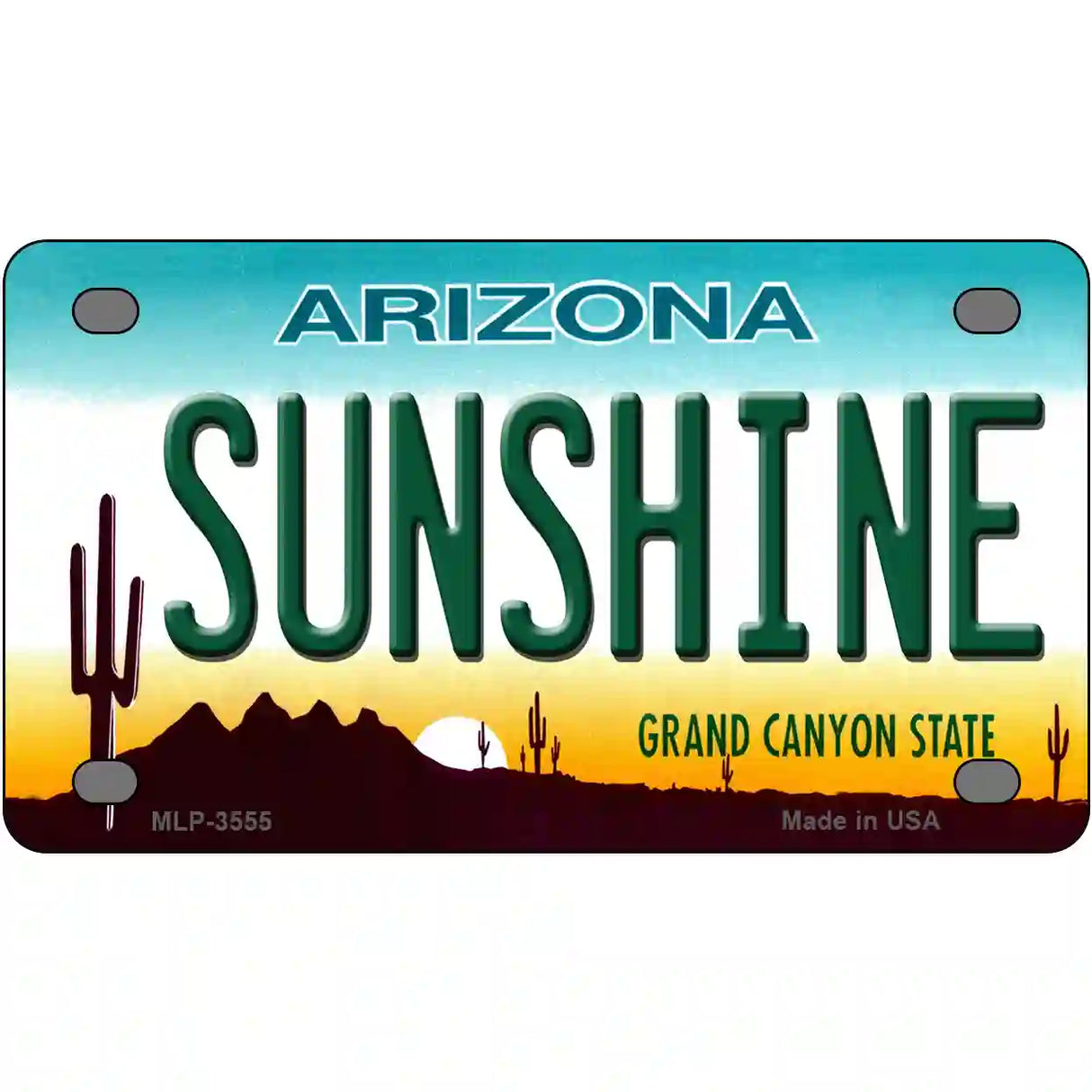 Sunshine Arizona Metal Novelty License Plate 4" x 2.2" (MLP)