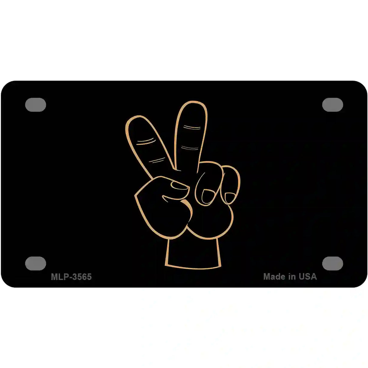 Peace Fingers Metal Novelty License Plate 4" x 2.2" (MLP)