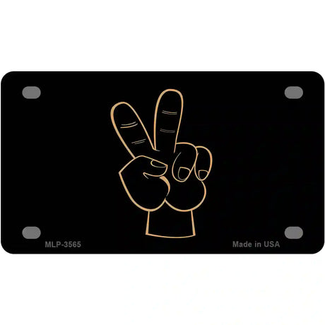 Peace Fingers Metal Novelty License Plate 4" x 2.2" (MLP)