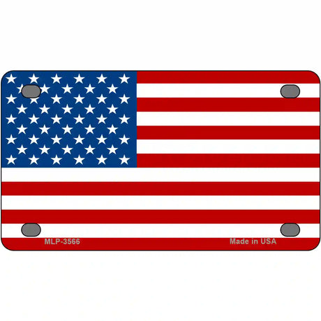 American Flag Novelty Metal License Plate 4" x 2.2" (MLP)