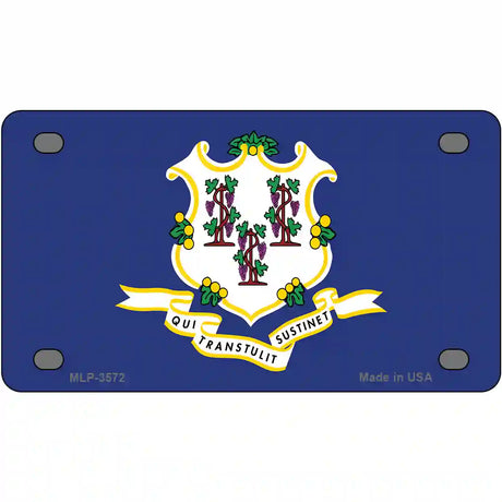 Connecticut State Flag Metal Novelty License Plate 4" x 2.2" (MLP)