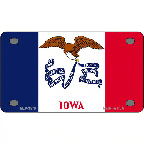 Iowa State Flag Metal Novelty License Plate 4" x 2.2" (MLP)