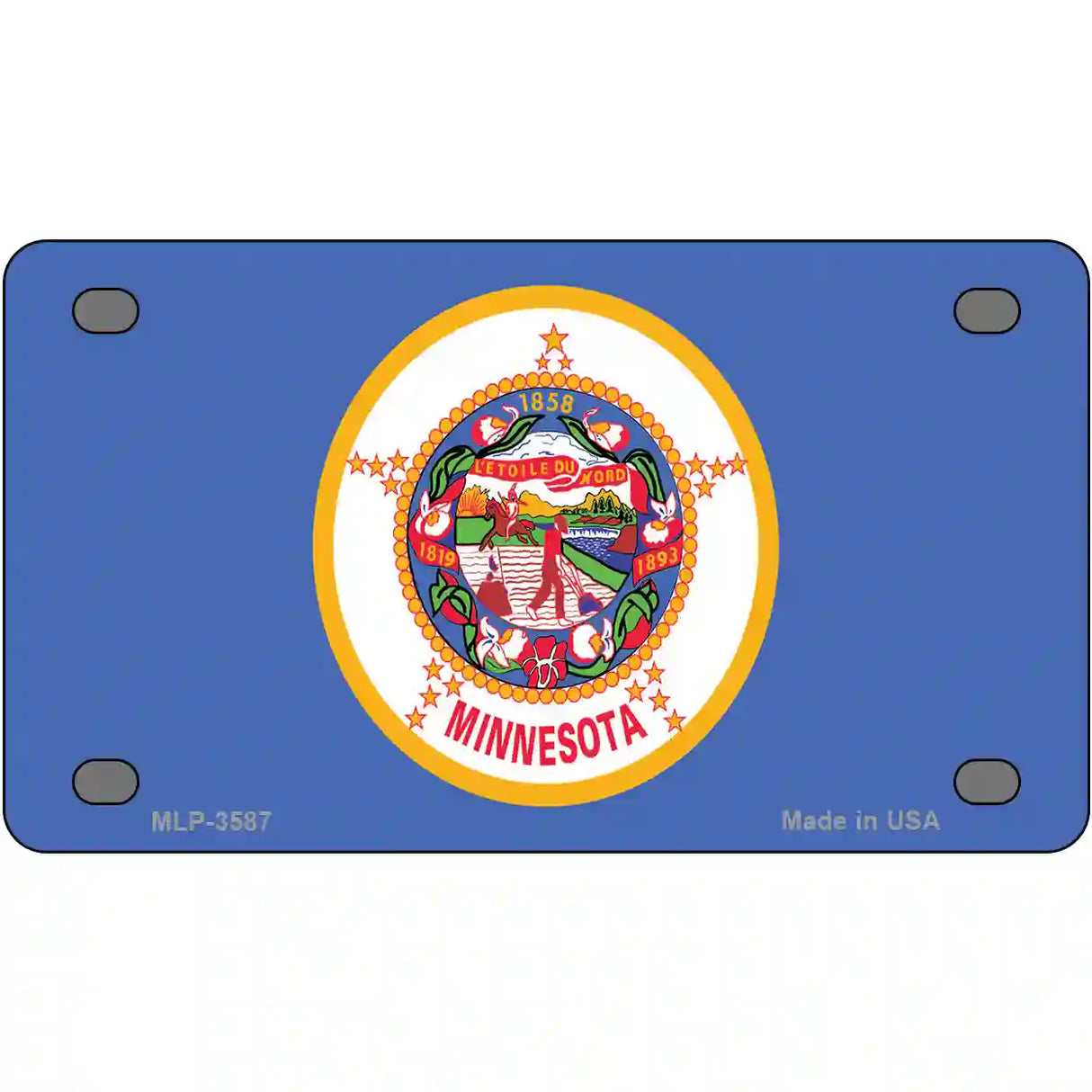 Minnesota State Flag Metal Novelty License Plate 4" x 2.2" (MLP)