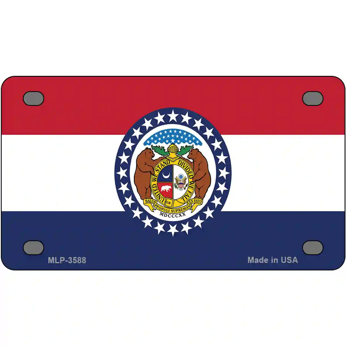 Missouri State Flag Metal Novelty License Plate 4" x 2.2" (MLP)