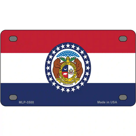 Missouri State Flag Metal Novelty License Plate 4" x 2.2" (MLP)