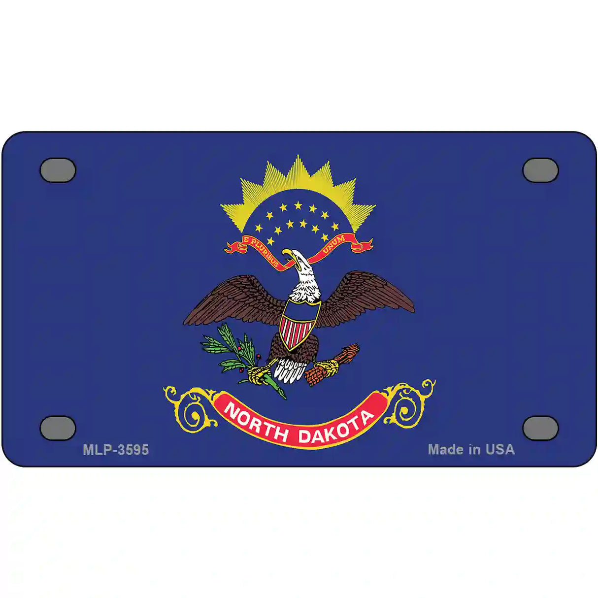 North Dakota State Flag Metal Novelty License Plate 4" x 2.2" (MLP)