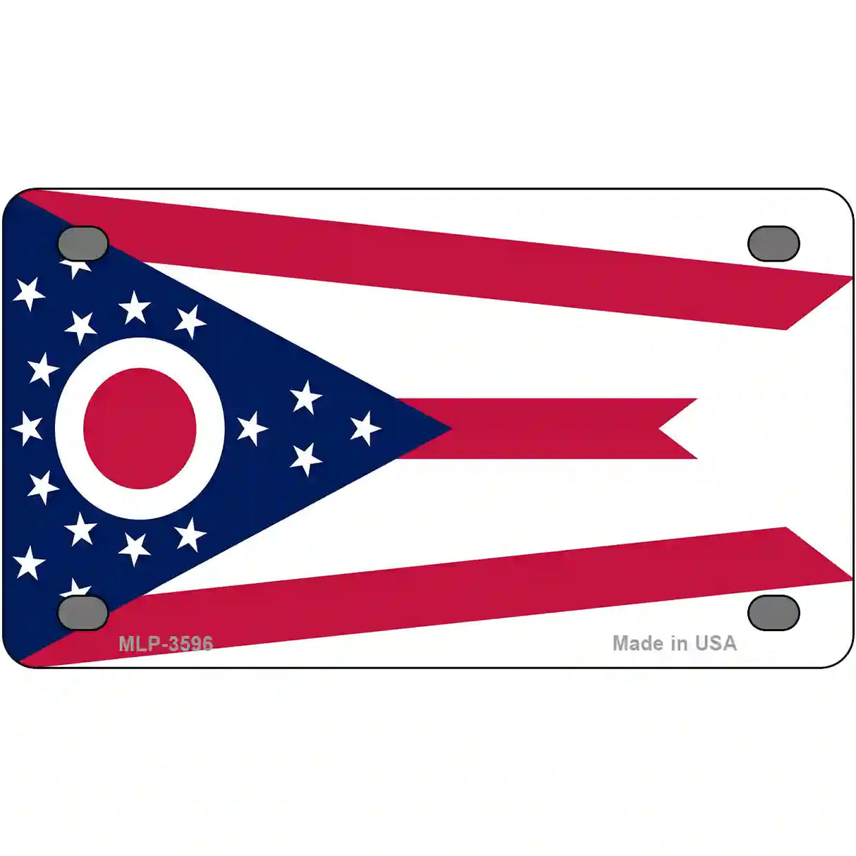 Ohio State Flag Metal Novelty License Plate 4" x 2.2" (MLP)