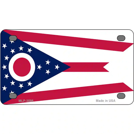 Ohio State Flag Metal Novelty License Plate 4" x 2.2" (MLP)