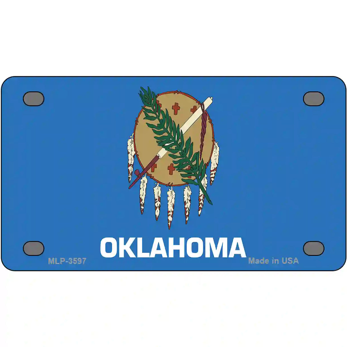 Oklahoma State Flag Metal Novelty License Plate 4" x 2.2" (MLP)