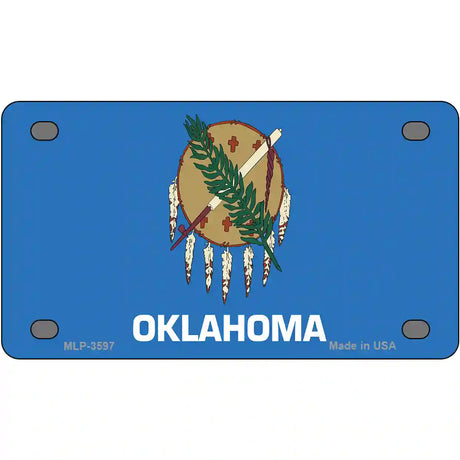 Oklahoma State Flag Metal Novelty License Plate 4" x 2.2" (MLP)