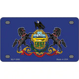 Pennsylvania State Flag Metal Novelty License Plate 4" x 2.2" (MLP)