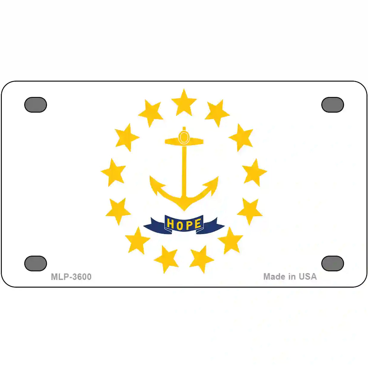 Rhode Island State Flag Metal Novelty License Plate 4" x 2.2" (MLP)